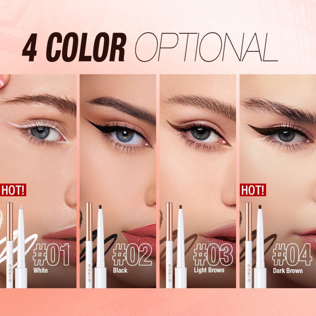Super Slim Gel Eyeliner - White, black, brown, light brown