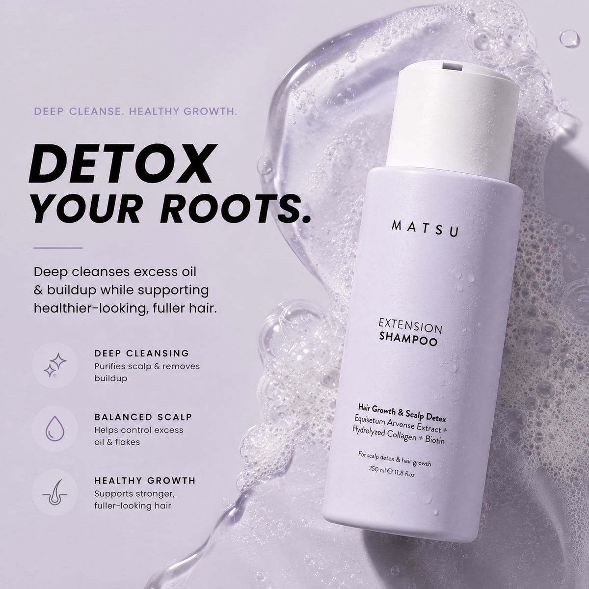 MATSU Extension Hair Shampoo for Fast Hair Growth & Sebum Balancing