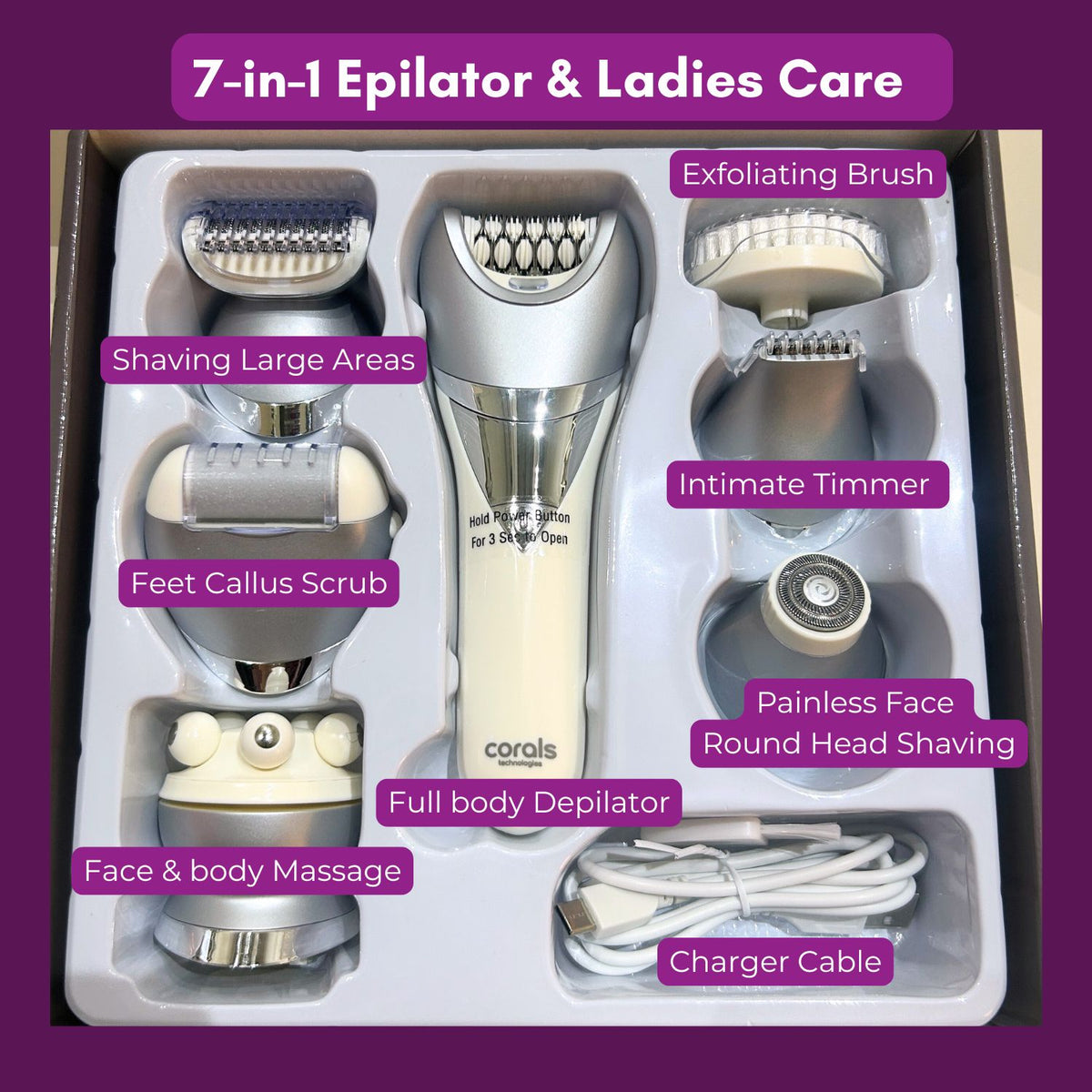 Smooth 7™: 7-in-1 Epilator & Care System