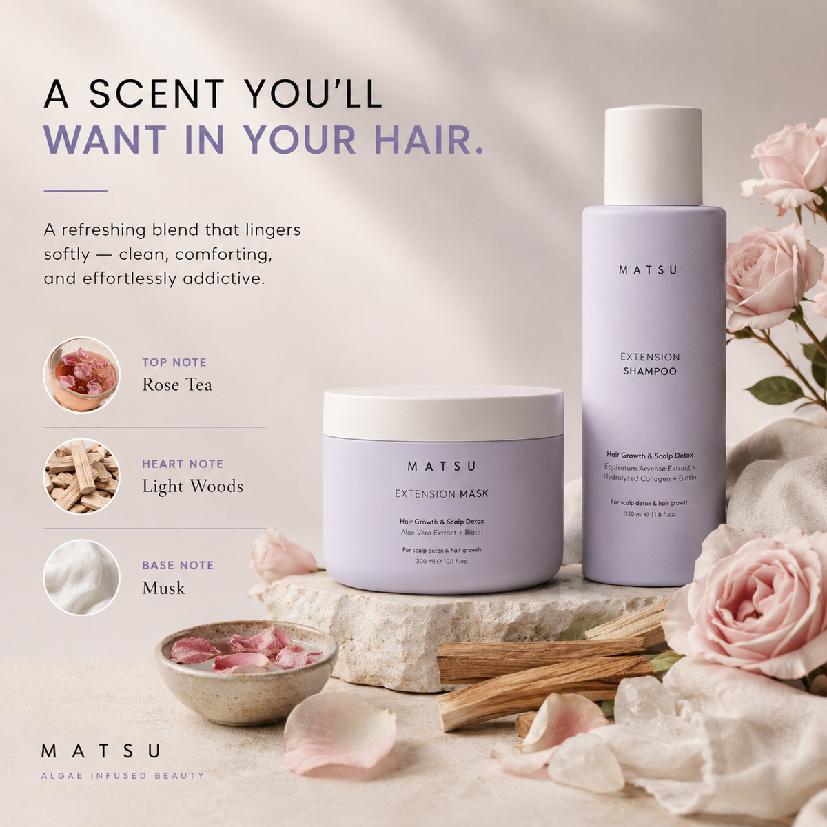 MATSU Extension Hair Shampoo for Fast Hair Growth & Sebum Balancing