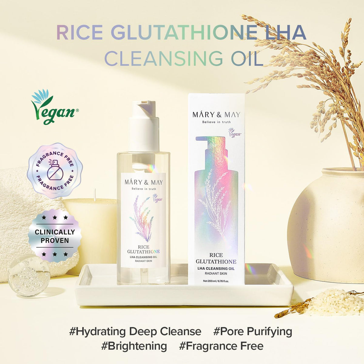 Rice Glutathione LHA Cleansing Oil 200ml — first cleanse