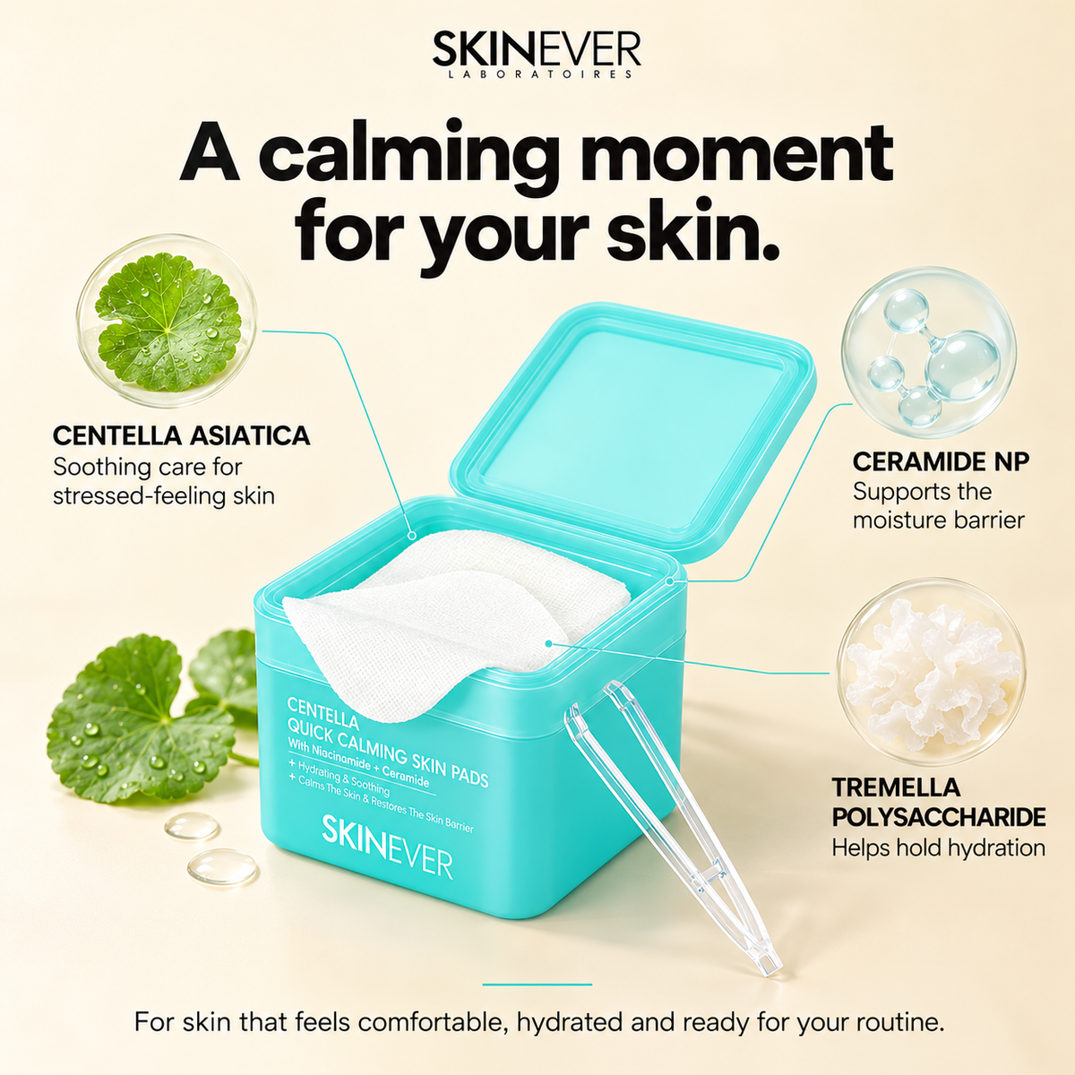 SKINEVER toner pads – centella benefits