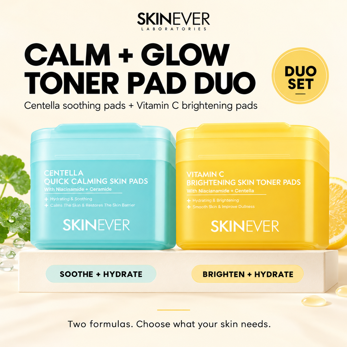 SKINEVER toner pads – duo hero