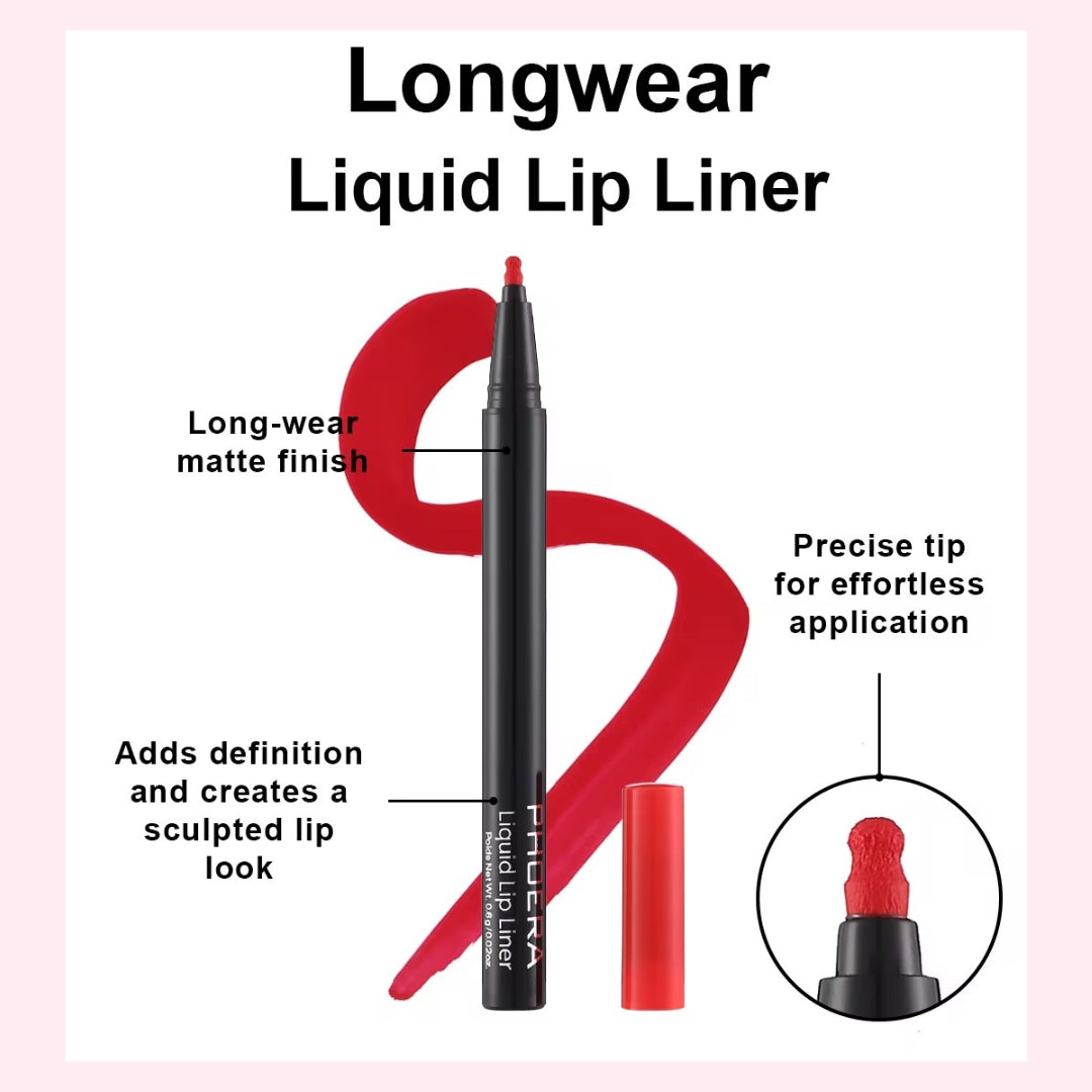 Phoera Liquid Lip Liner Waterproof, 24 Hour Wear