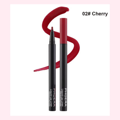 Phoera Liquid Lip Liner Waterproof, 24 Hour Wear
