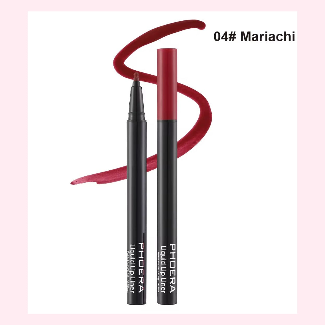 Phoera Liquid Lip Liner Waterproof, 24 Hour Wear