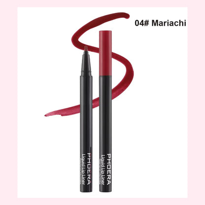 Phoera Liquid Lip Liner Waterproof, 24 Hour Wear