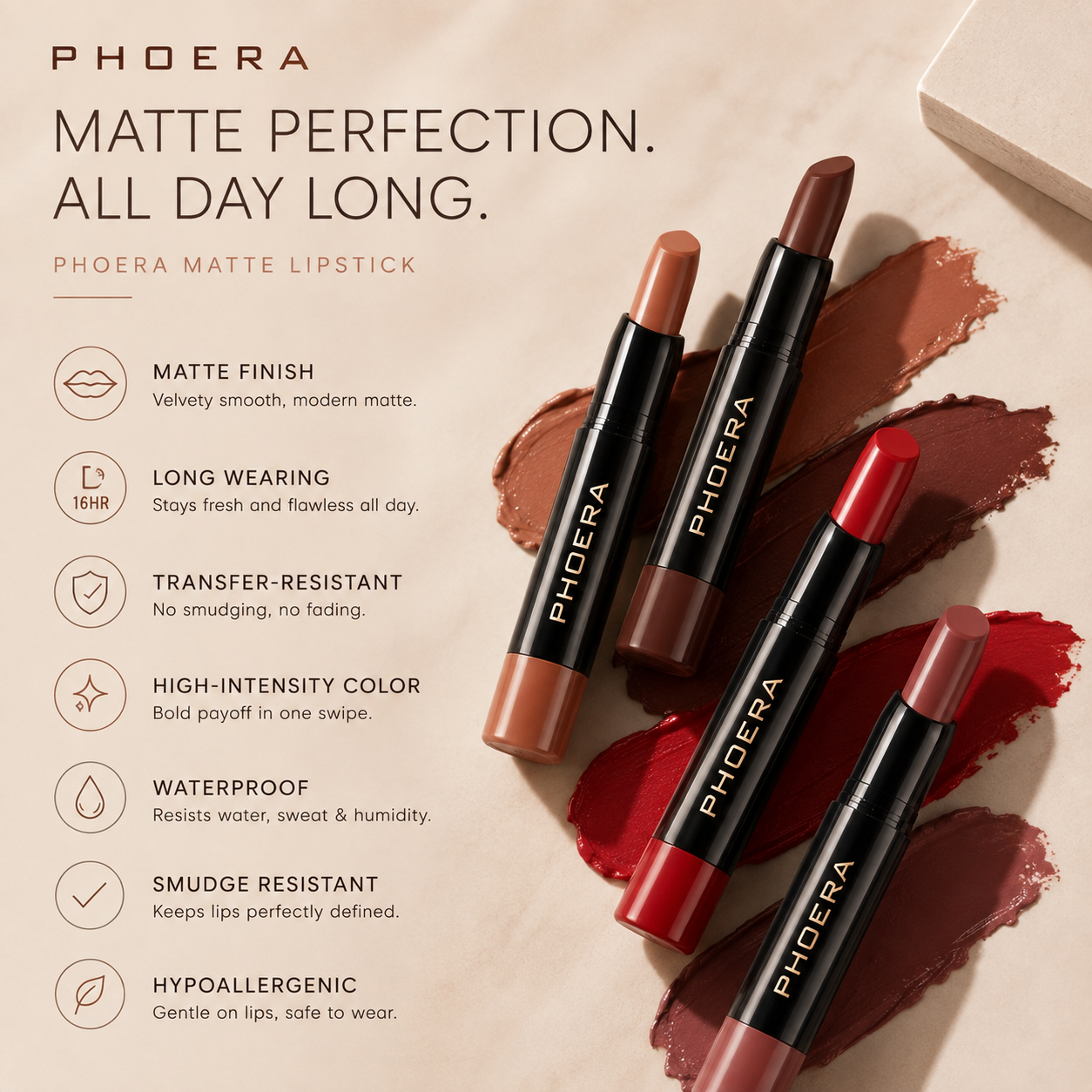 PHOERA BlurMatte™ Non Tranfer Lipstick