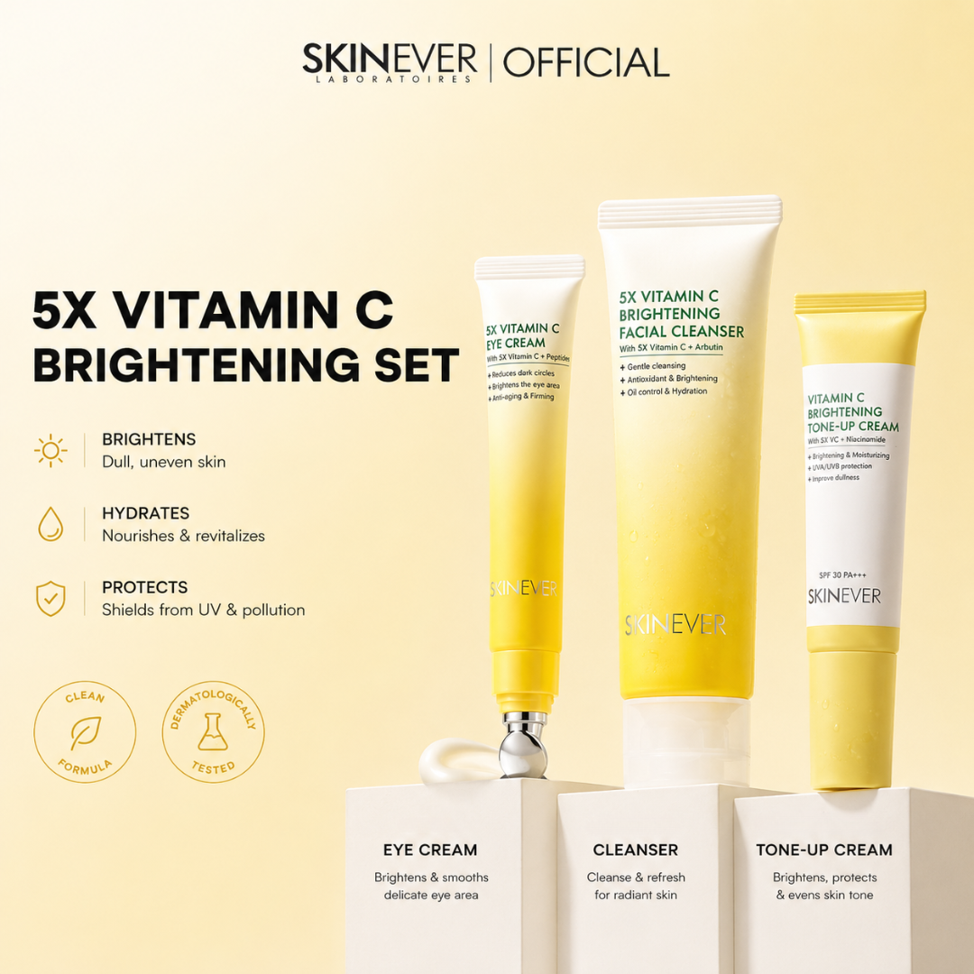 5X Vitamin C Brightening Set - Cleanser, Eyecream, Tone up SPF Cream