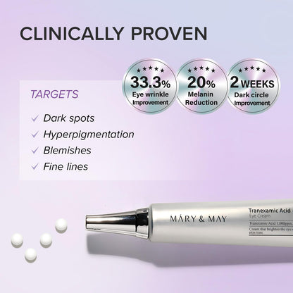 Mary&May Brightening Eye Cream – Tranexamic Acid + Glutathione 30g