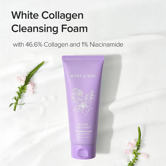 Mary&May Brightening Cleansing Foam – White Collagen 150ml