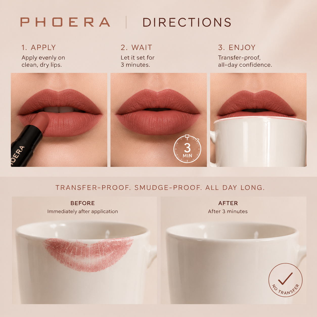 PHOERA BlurMatte™ Non Tranfer Lipstick