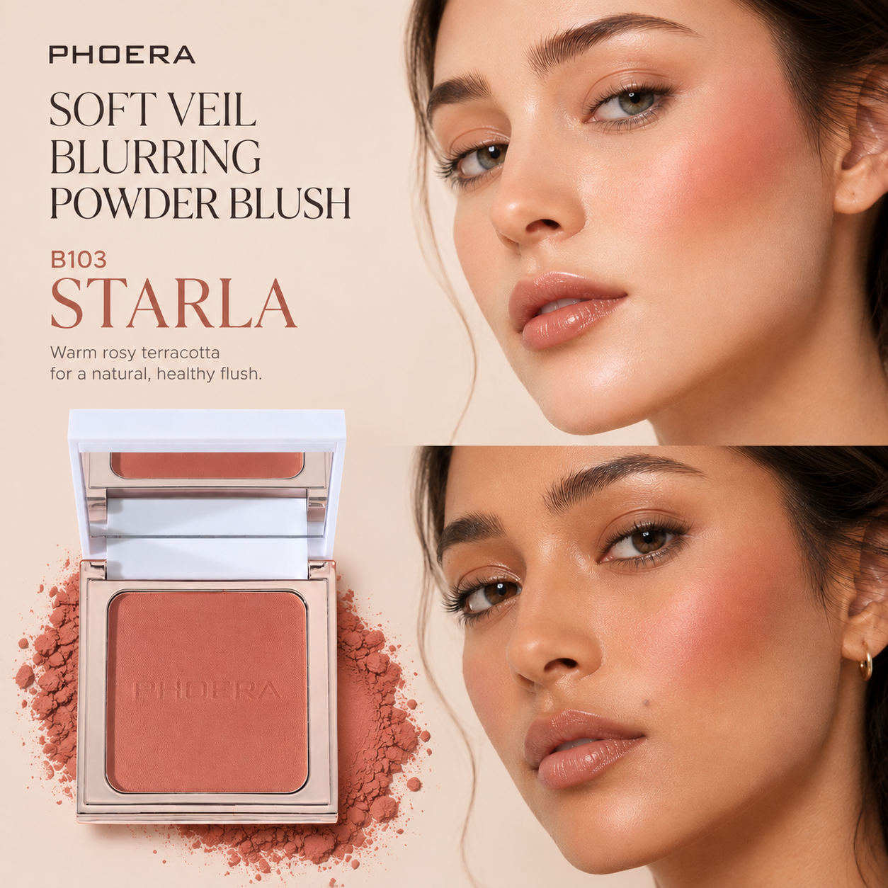 PHOERA Soft Veil Matt Blurring Powder Blush