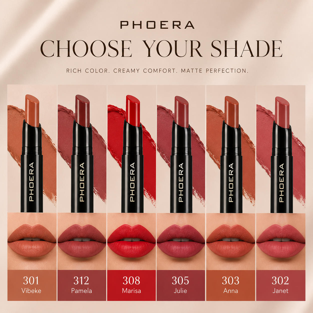 PHOERA BlurMatte™ Non Tranfer Lipstick