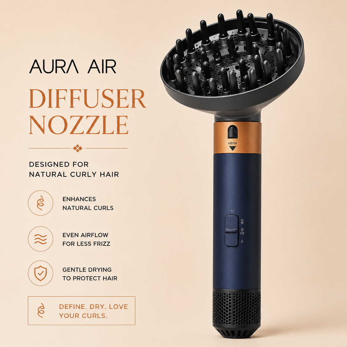 AURA AIR Diffuser Nozzle for Natural Curly hair