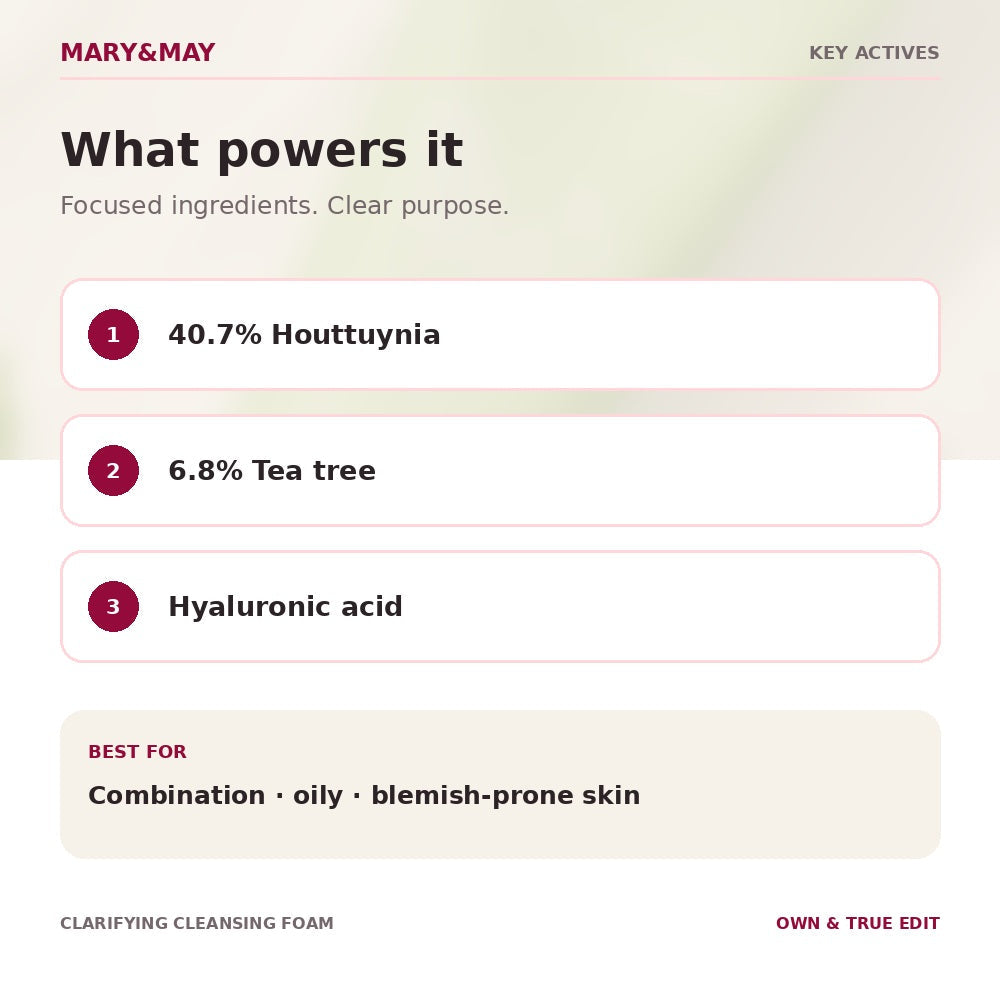 Mary&May Clarifying Cleansing Foam key active ingredients