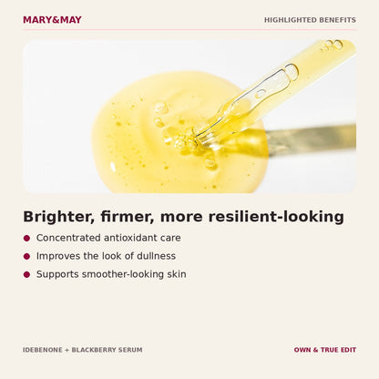 Mary&May Idebenone and Blackberry Serum highlighted benefits