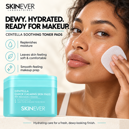 Centella toner pads for dewy hydrated-looking skin and makeup prep