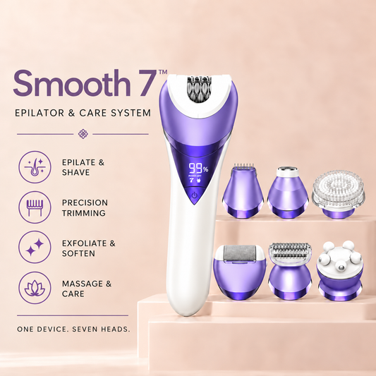 Smooth 7™ purple epilator and care system